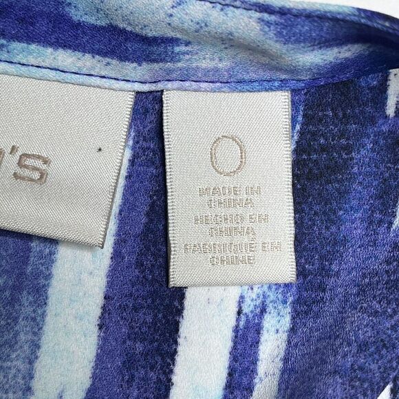 Chicos Woven Dreams Tulia Hi Lo Tunic Top Sequins Flowy Vibrant Size 0/US Small - Picture 11 of 14